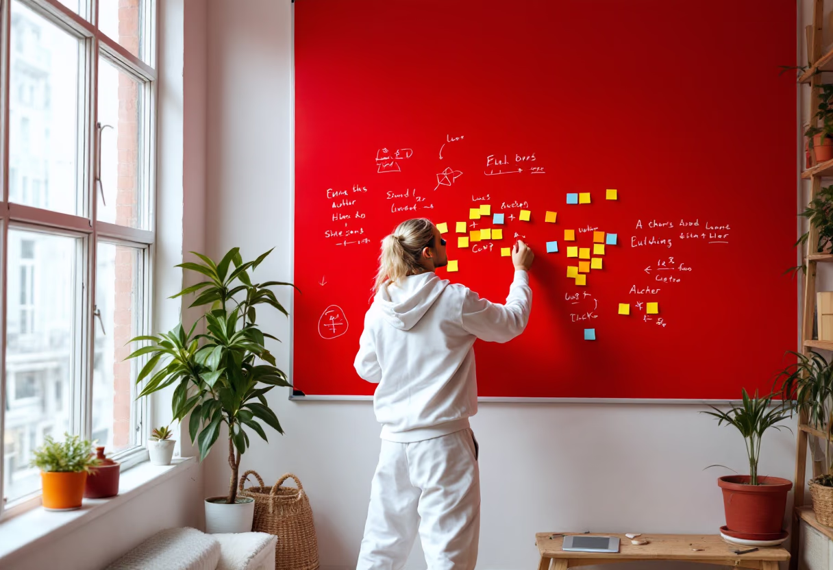 image of author brainstorming ideas